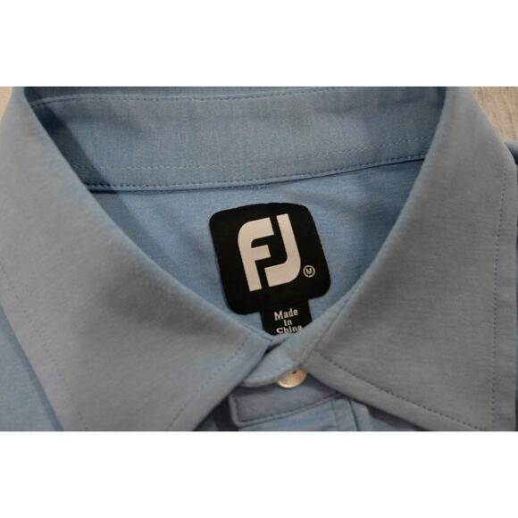 FootJoy Golf Polo Athletic Blue Dry Fitting Golf Shirt Mens Size Medium - Picture 6 of 8